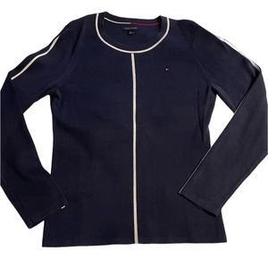 Tommy Hilfiger Classic Navy Striped Winter Cold Weather Snow Sweater (size L)